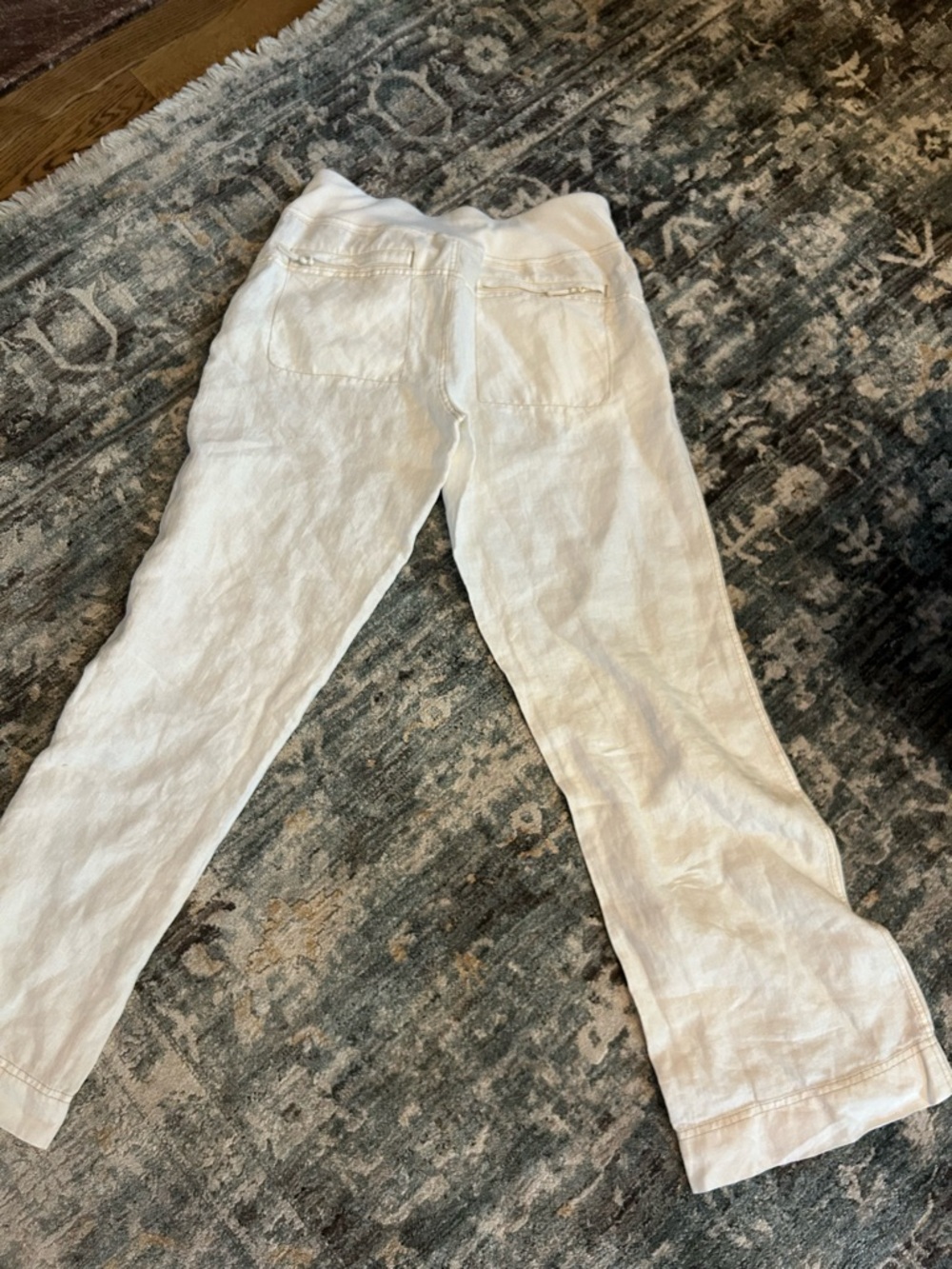 Athleta Cream Linen-Blend Casual Shorts - Picture 4 of 5